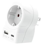 Amerikansk adapter med USB-A och USB-C