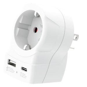 Amerikansk adapter med USB-A och USB-C