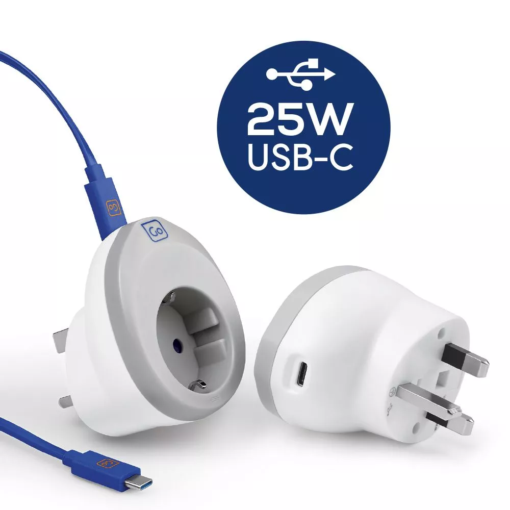 Laddare typ G med USB-C